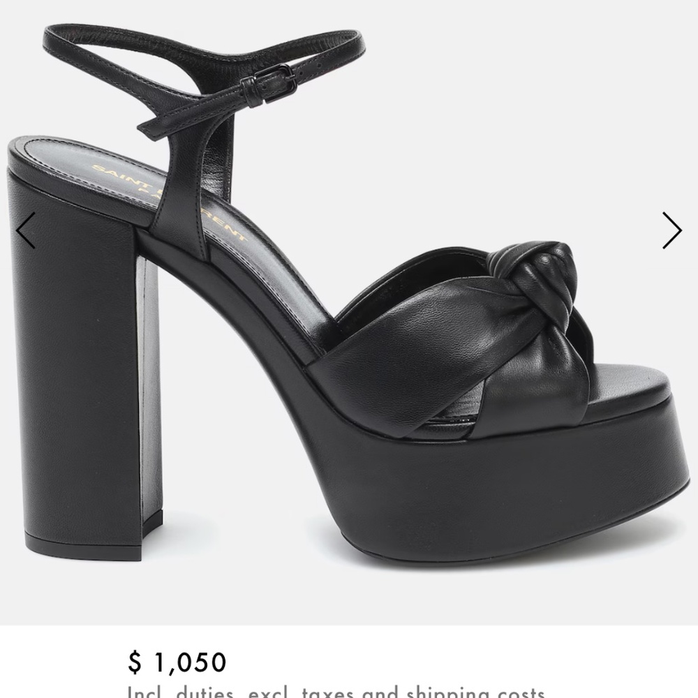 Saint Laurent Bianca Platform Sandals BLACK size 39 - Picture 2 of 5